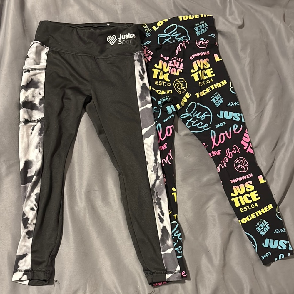 Justice Kids' Black and Multicolor Leggings
